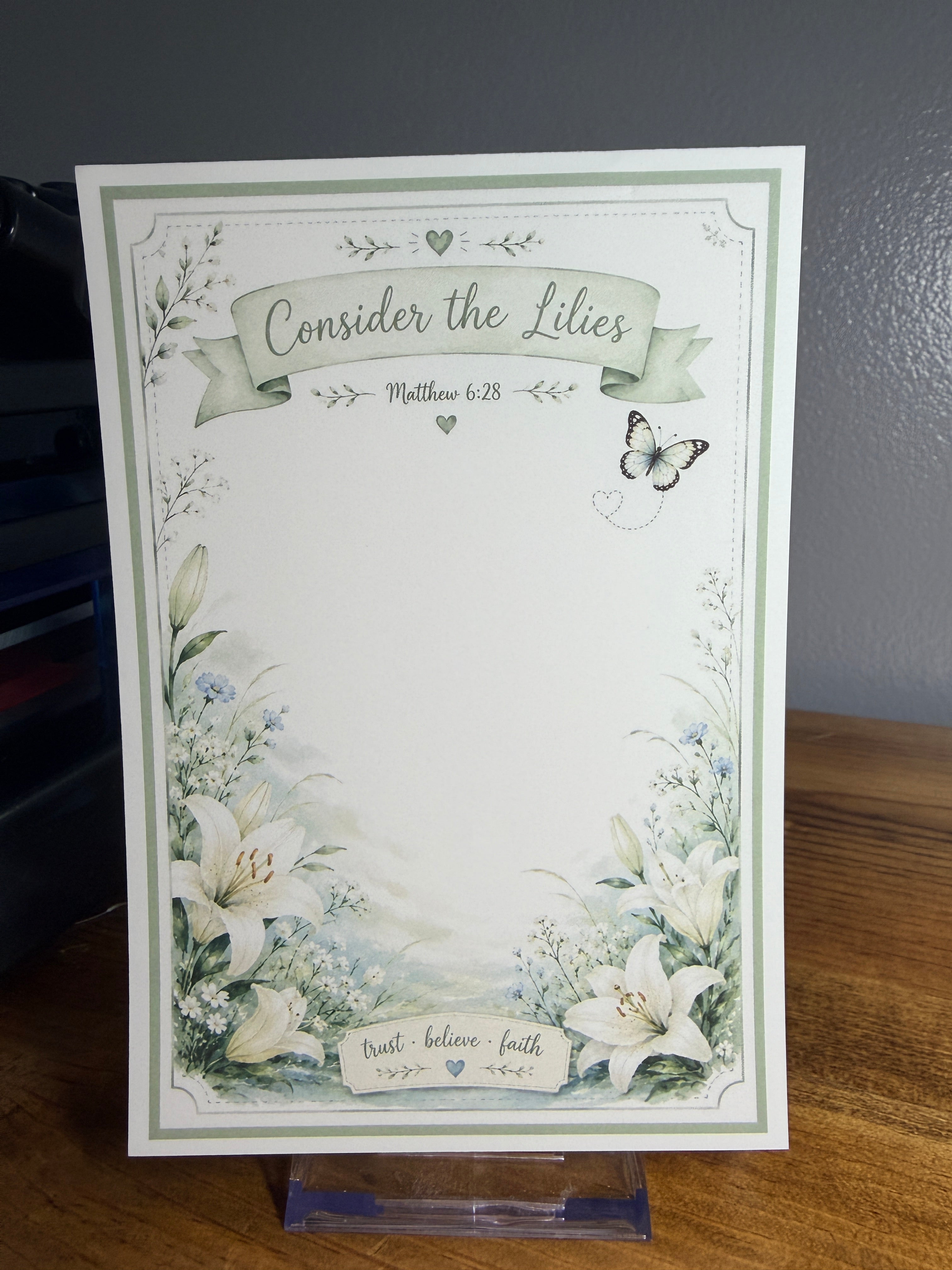 Consider the lilies - Butterfly Cottage Notepad