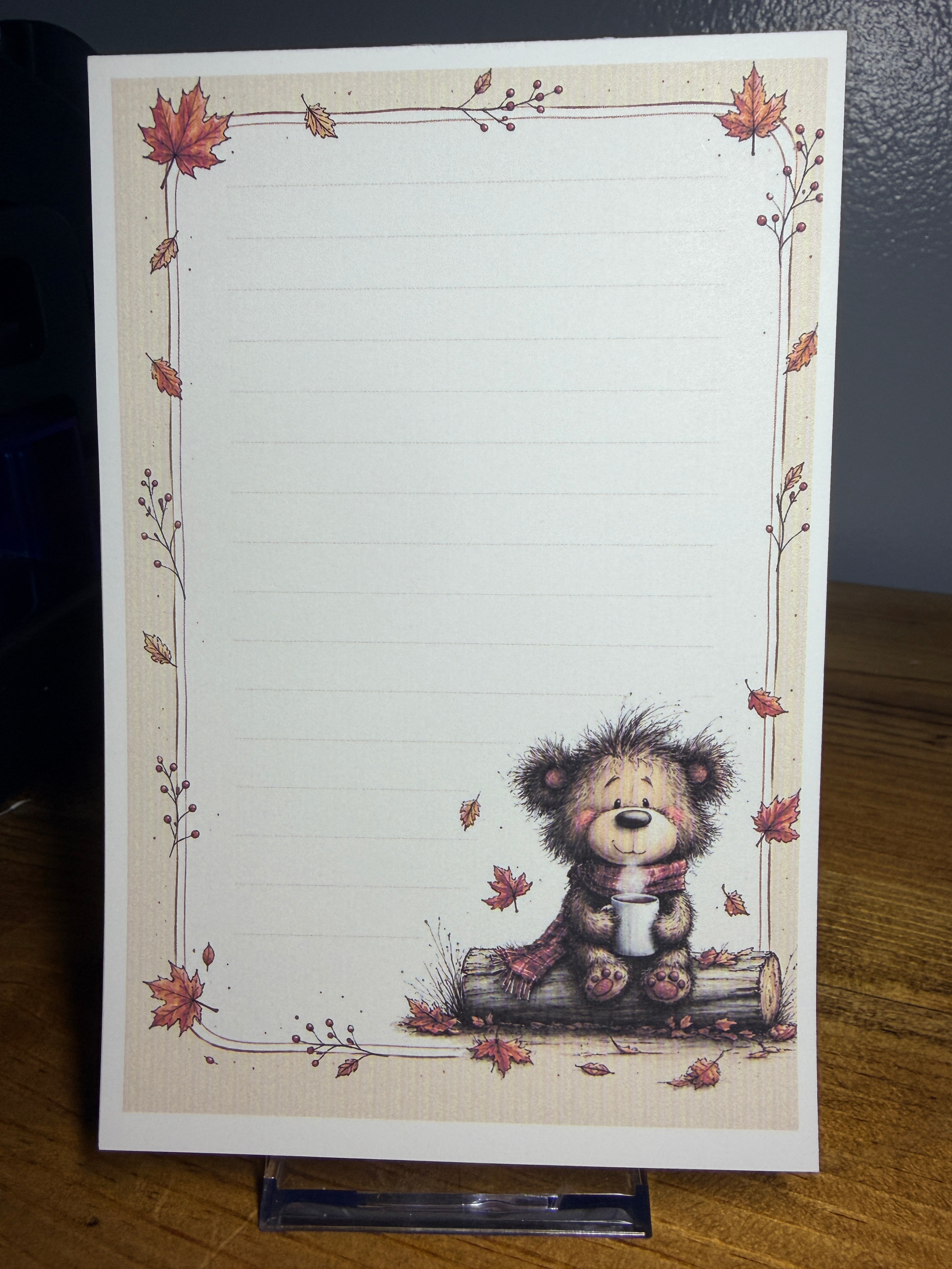 Fall Bear Notepad