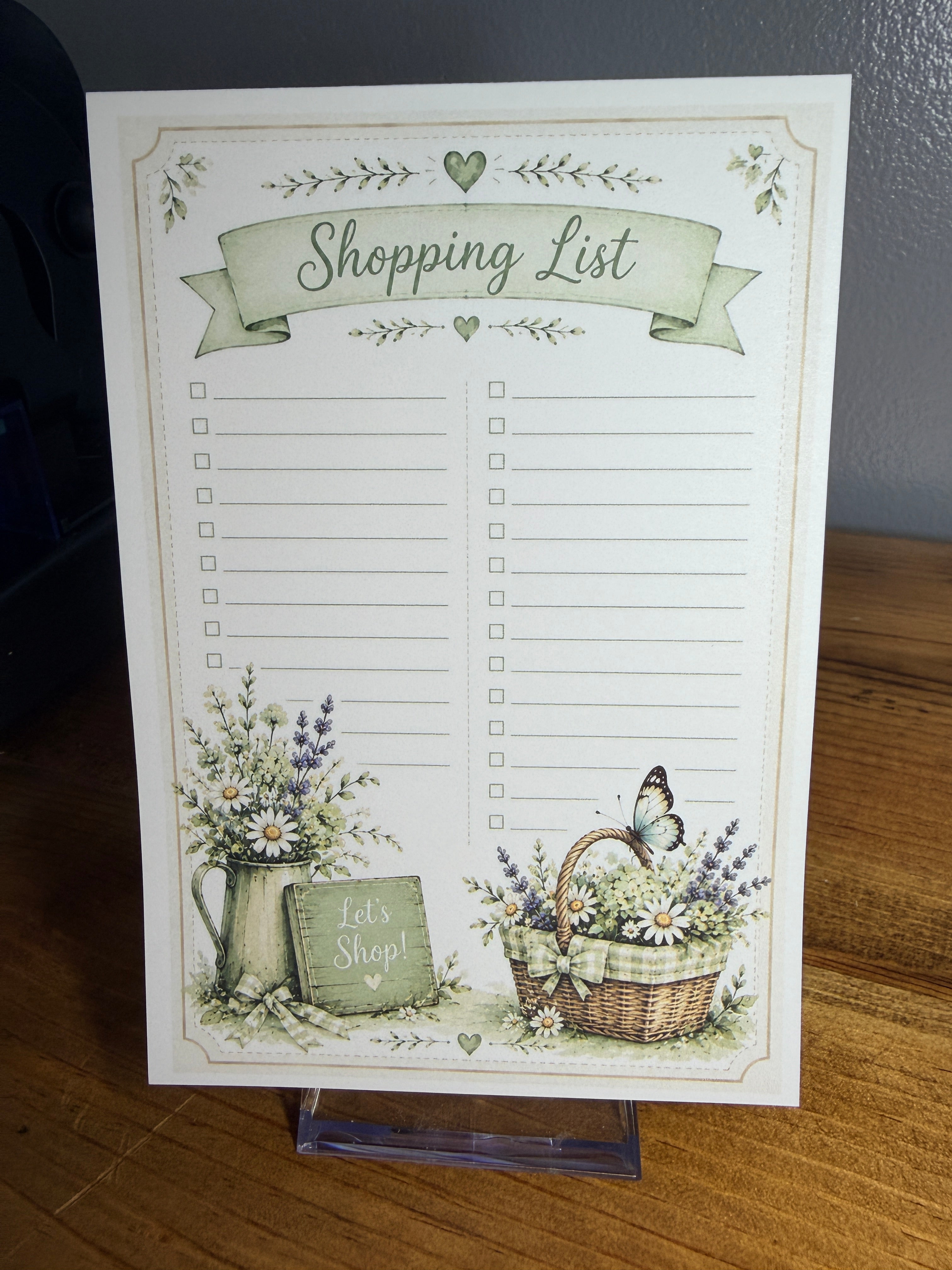 Shopping list - Butterfly Cottage Notepad