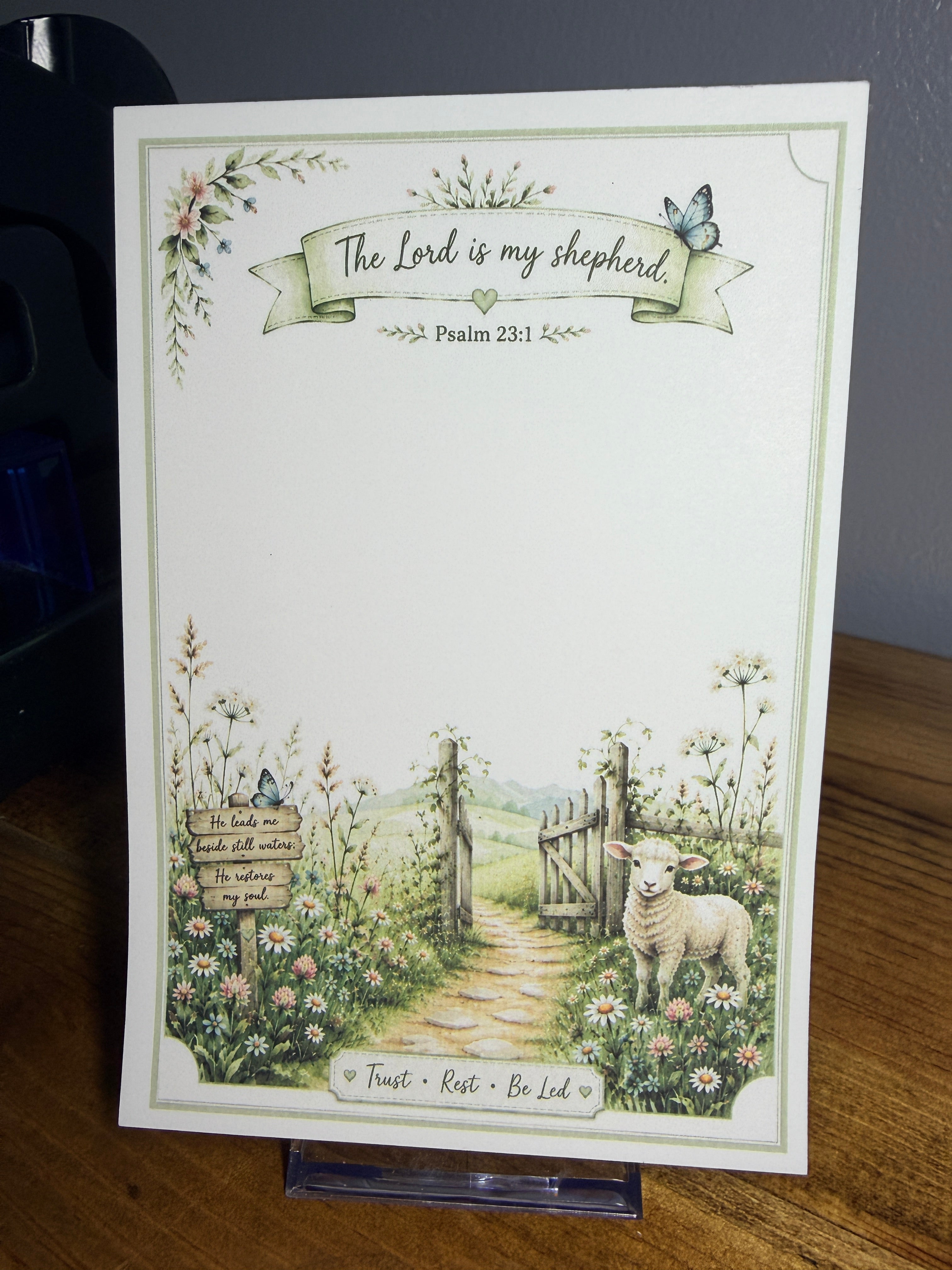 The Lord is my Shepherd - Butterfly Cottage Notepad