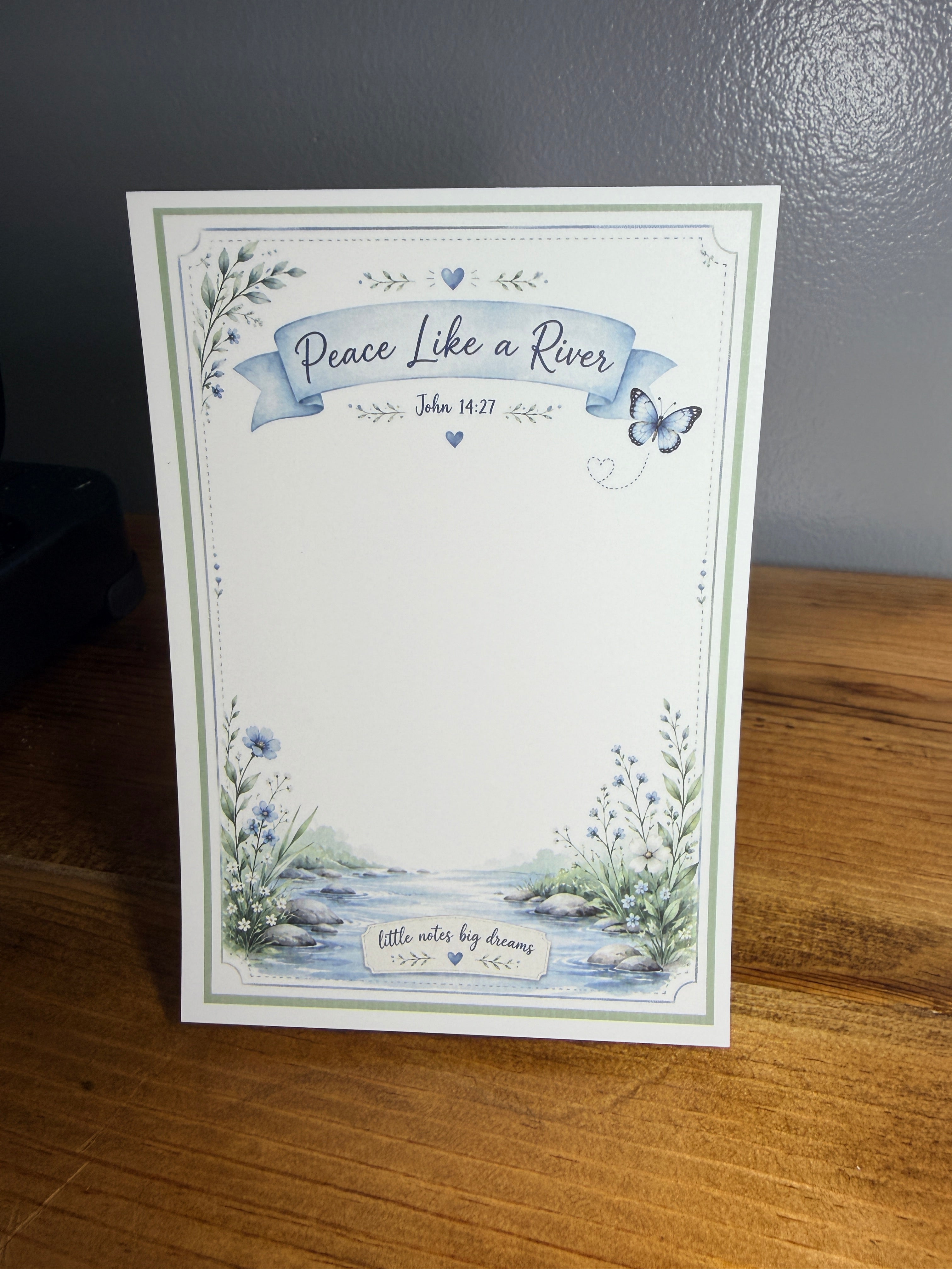Peace like a river - Butterfly Cottage Notepad